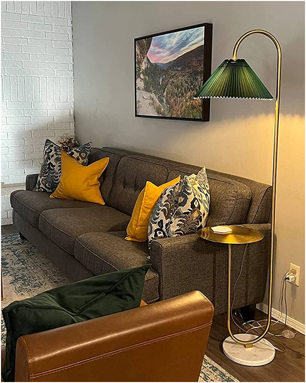 table with lamp