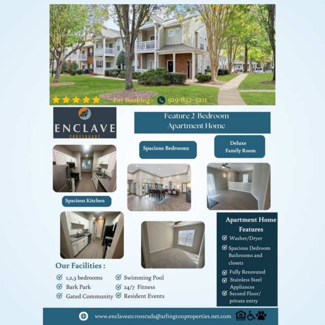 As September arrives, bringing cooler breezes and the promise of a new season, we welcome both change and connection here at The Enclave at Crossroads. Our community thrives on comfort, convenience, and a sense of belonging — and there’s no better time than now to embrace it all.

Whether you're enjoying a quiet evening on your balcony, meeting neighbors at one of our shared spaces, or simply taking in the beauty of early fall, The Enclave is more than just a place to live — it's a place to feel at home.

Here’s to a season of fresh starts and a stronger community. Welcome to September at The Enclave at Crossroads.